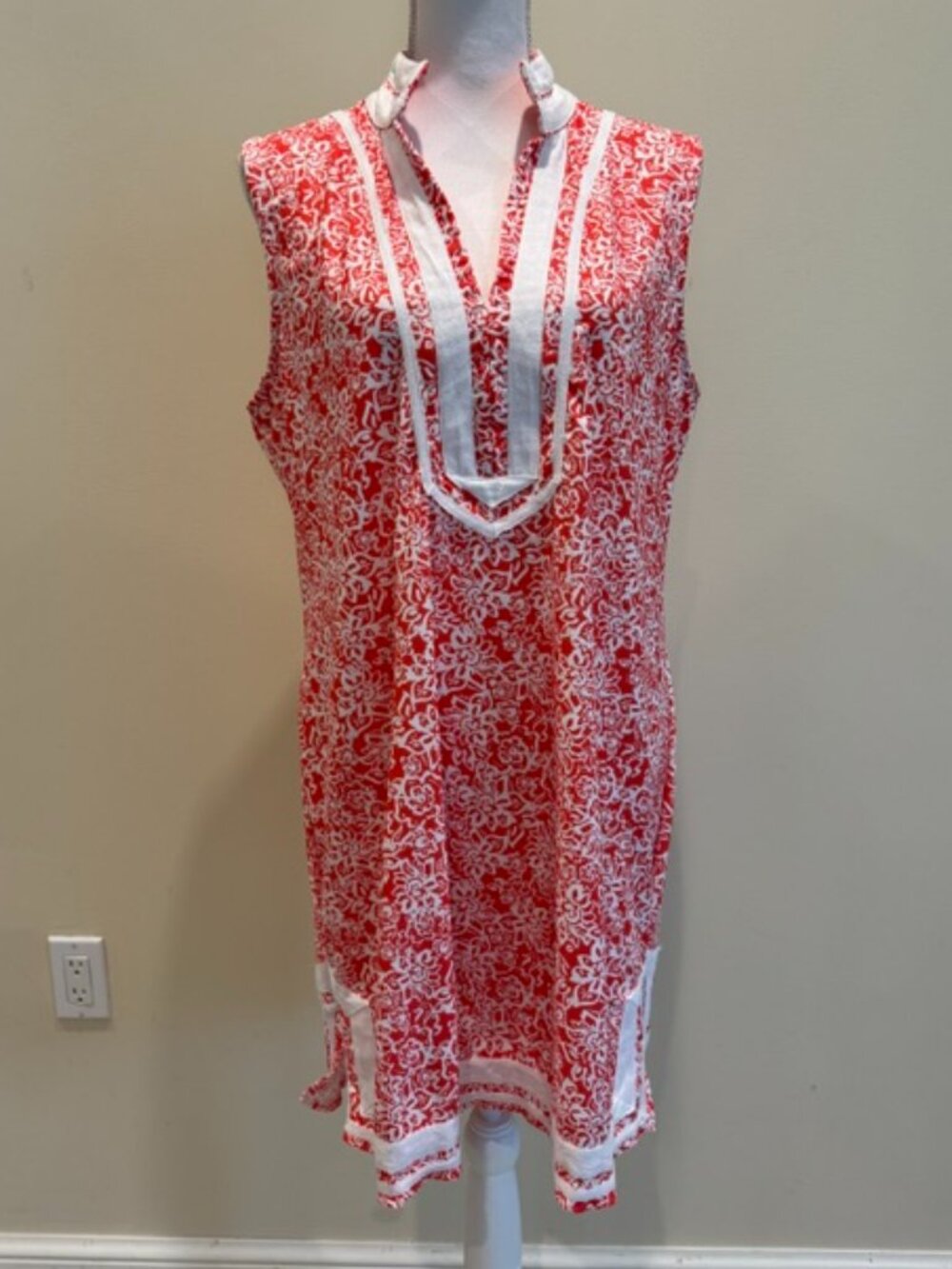 Cabana Life Shift Dress Orange and White Size XL